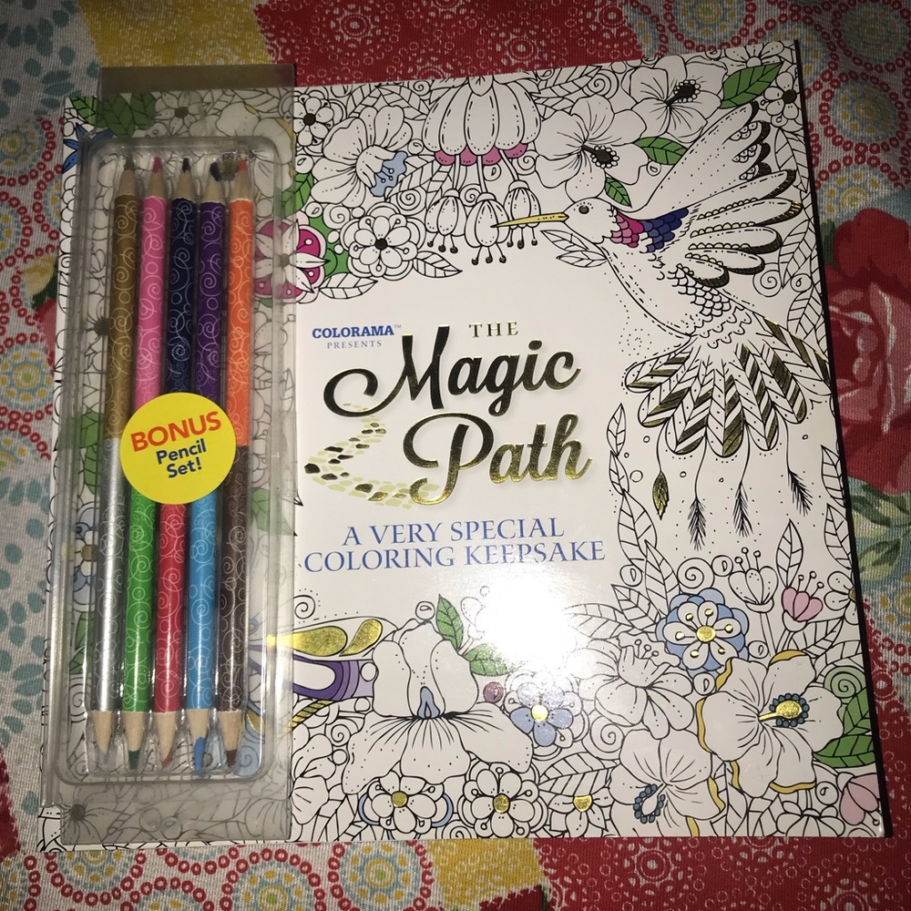 Adult coloring book w/ colored pencils ✏️